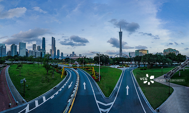 广州市中轴线广州塔珠江新城全景东塔西塔金融财富中心大厦图片素材