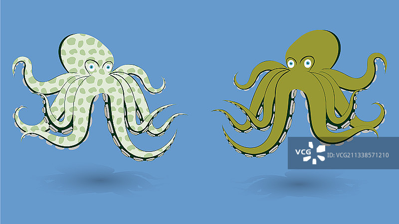章鱼夫妇海洋卡通人偶ep10图片素材