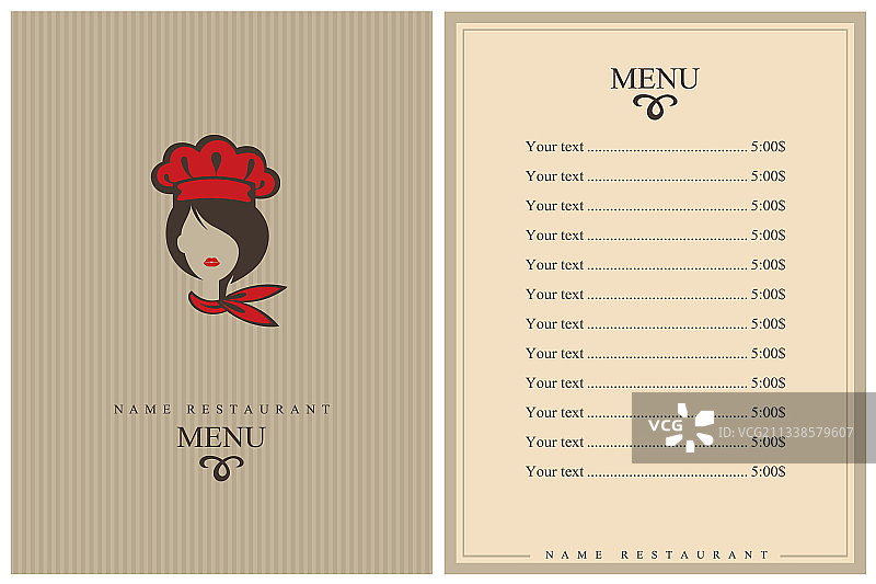餐厅的菜单设计图片素材