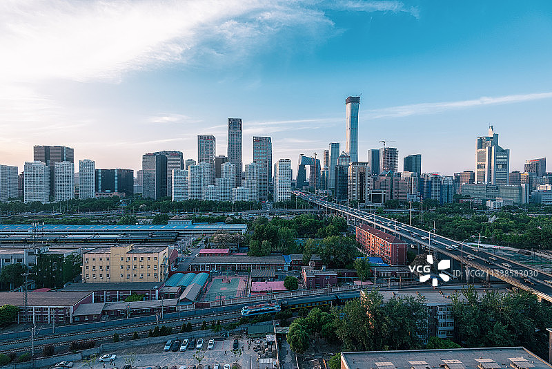 北京商业地标国贸CBD城市风光图片素材