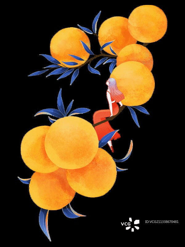 橘子-少女图片素材