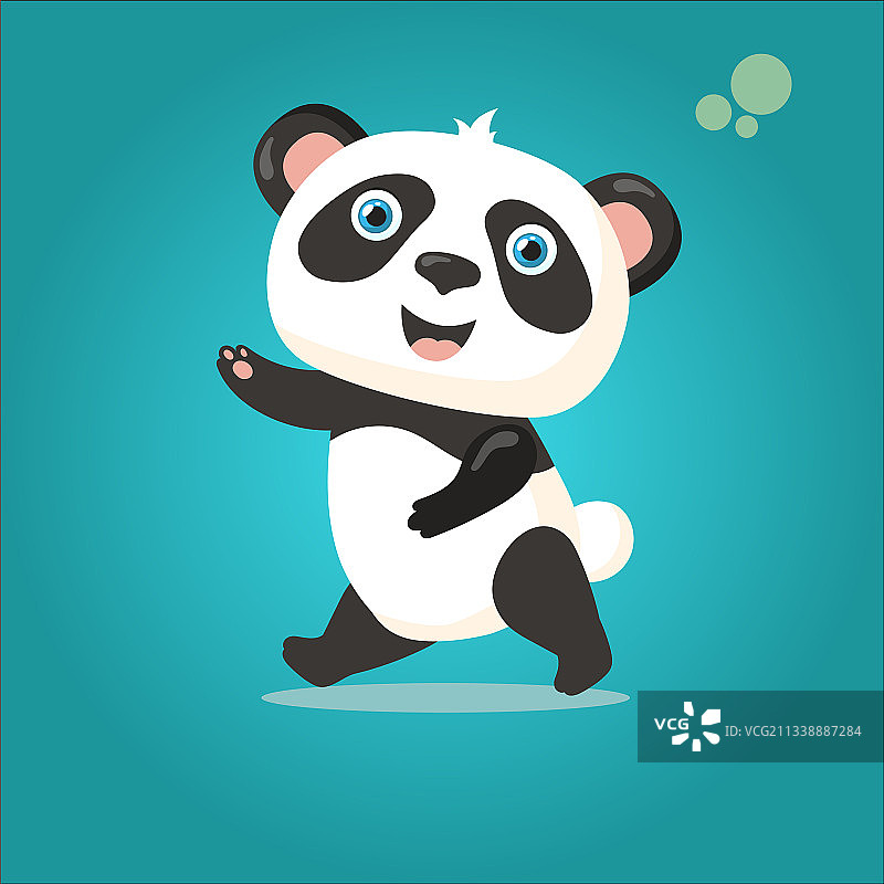 卡通风格可爱的熊猫插图设计图片素材