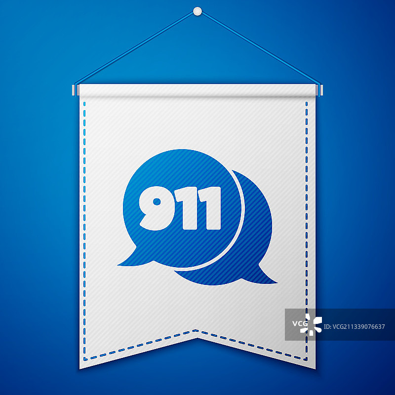 带有紧急911图标的蓝色电话图片素材