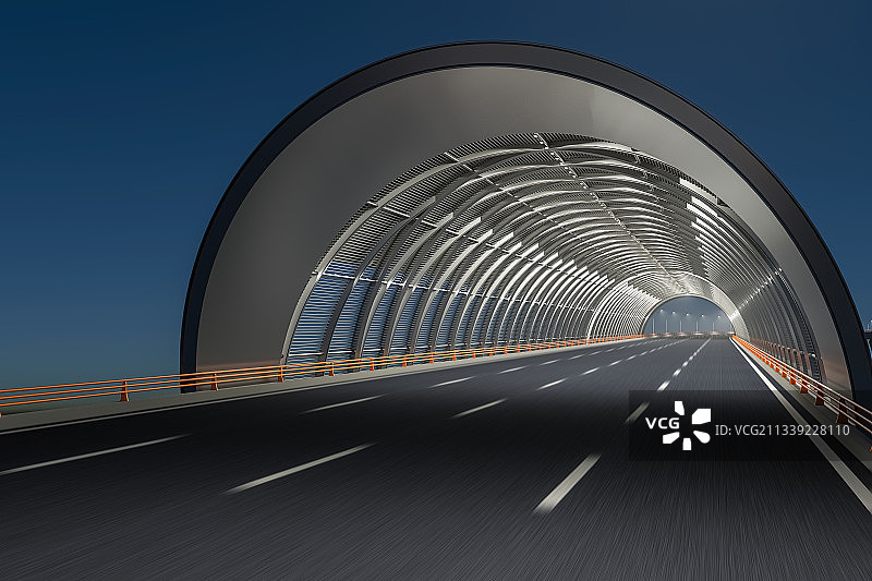 高速道路和穹顶，三维图形制作图片素材