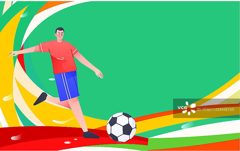 会运动员体育足球比赛插画活动海报背景图片素材
