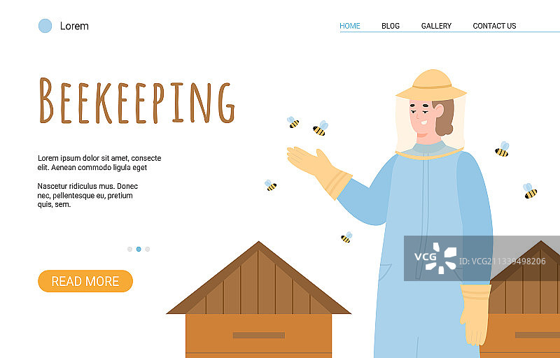 养蜂网站横幅与养蜂人或蜂巢图片素材