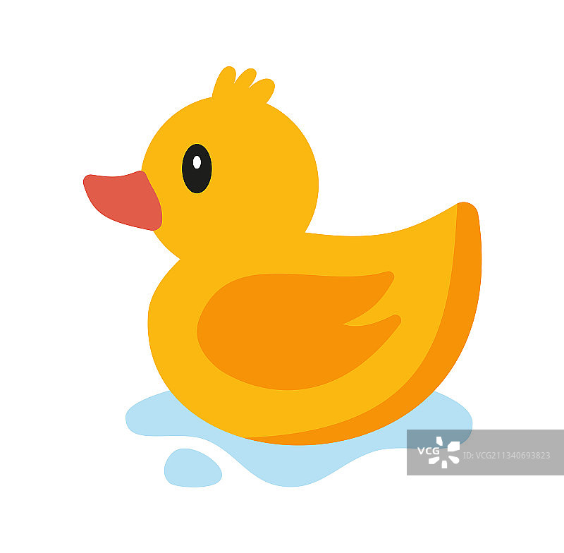 小鸭浴玩具的平面颜色图标的应用程序和图片素材