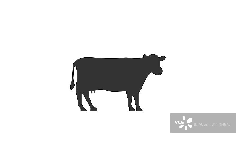 奶牛图标奶牛标志设计图片素材