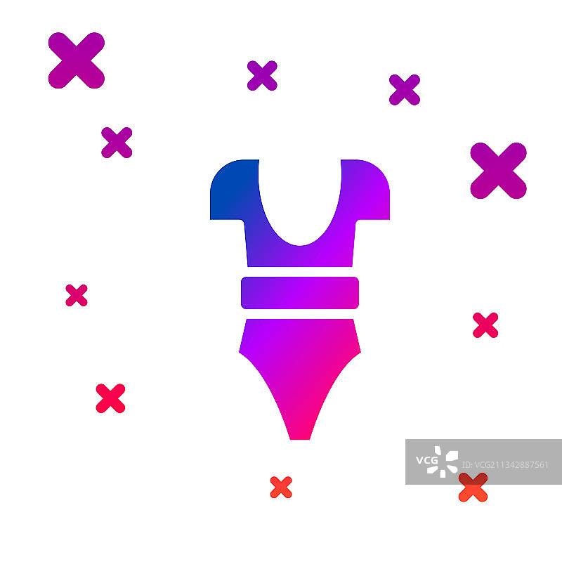彩色泳装图标隔离在白色背景图片素材