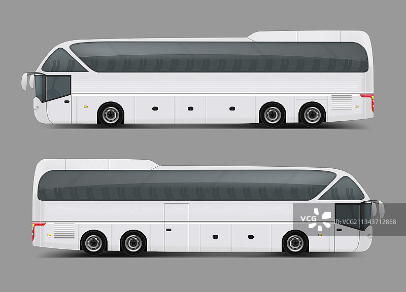 写实风格的白色公共汽车图片素材