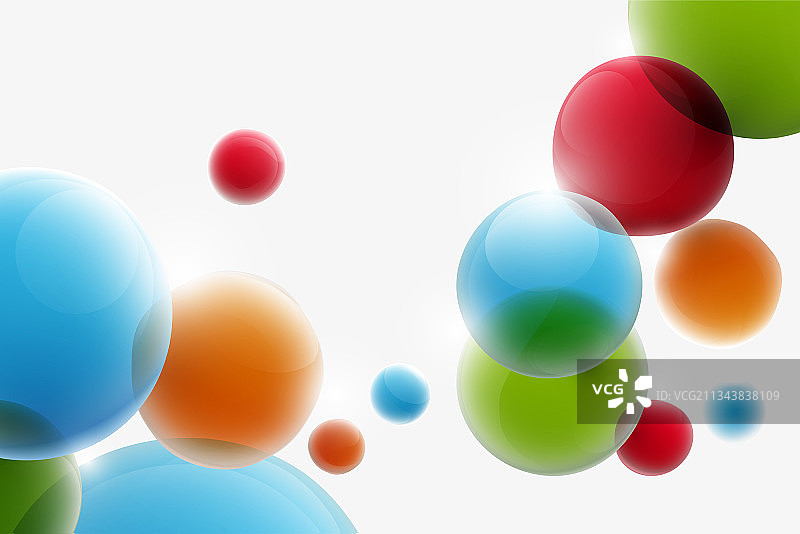 抽象的彩色有趣的泡泡漂浮在图片素材
