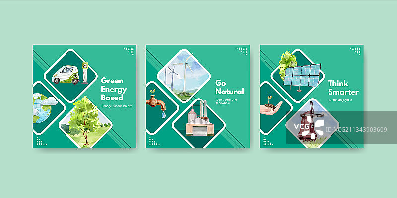 横幅模板与绿色能源图片素材