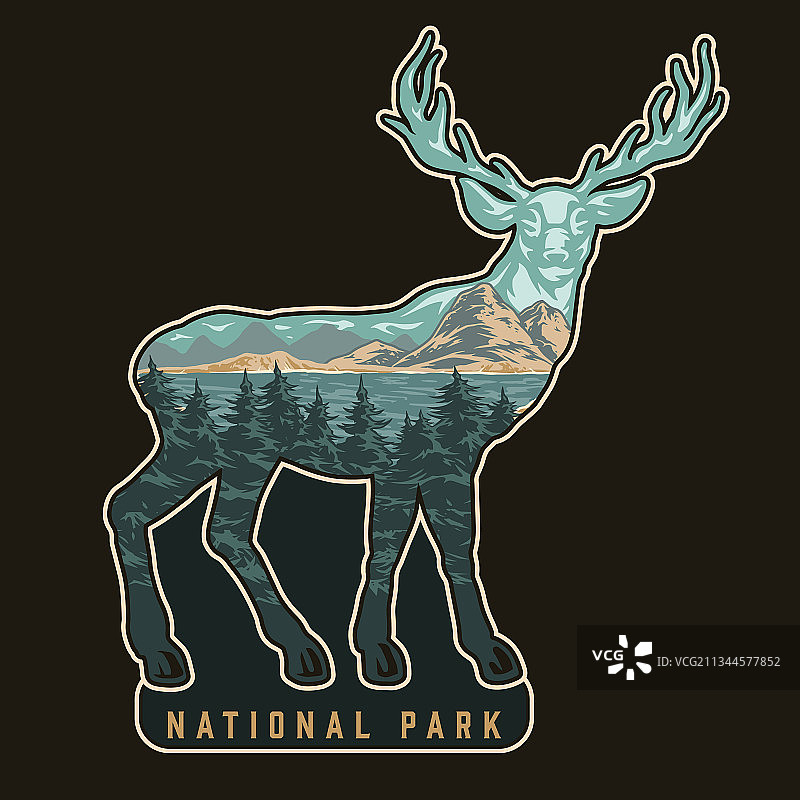 国家公园色彩缤纷的复古概念图片素材