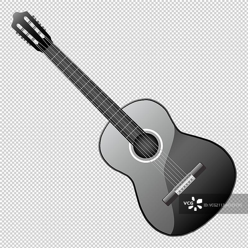 灰色吉他手绘图片素材