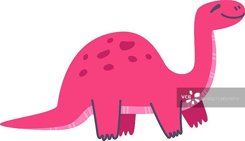 有趣的粉红色恐龙作为可爱的史前生物图片素材