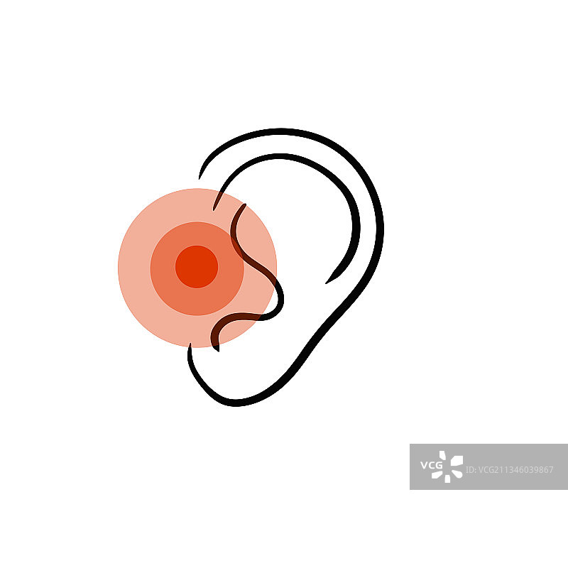 耳痛红处有听力问题图片素材