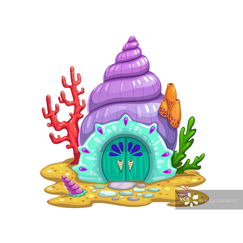 仙子海贝壳的房子或女巫居住图片素材
