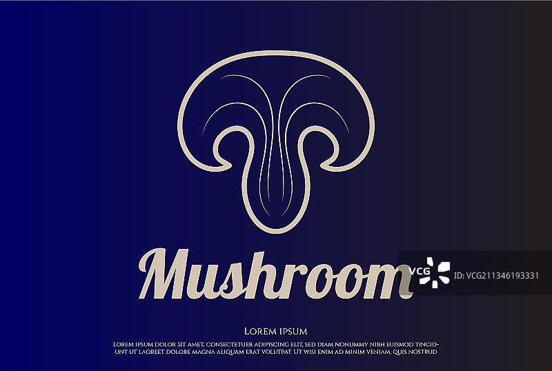 简单极简的蘑菇线食品餐厅图片素材