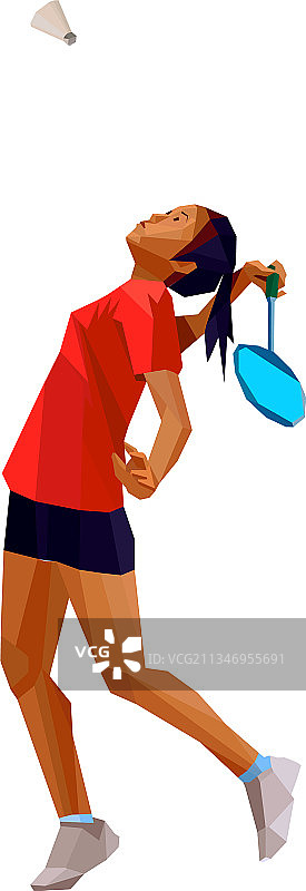 儿童运动女孩羽毛球运动员颜色图片素材