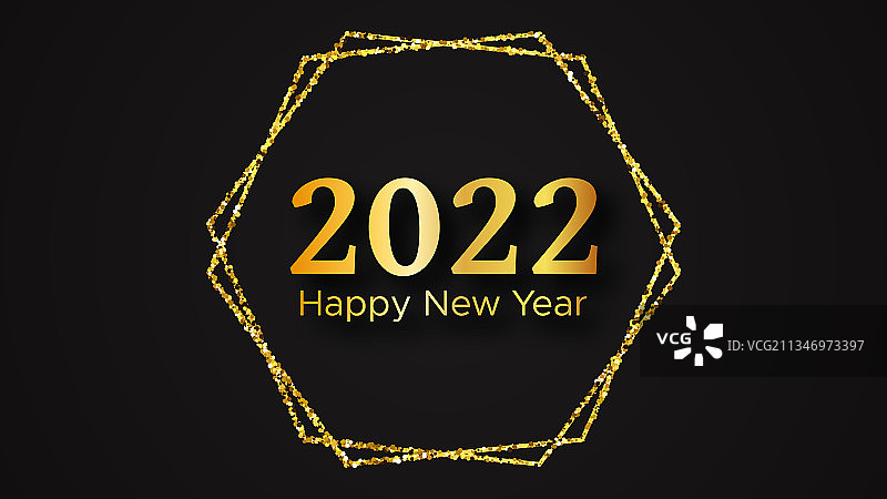 2022年新年快乐金色背景图片素材