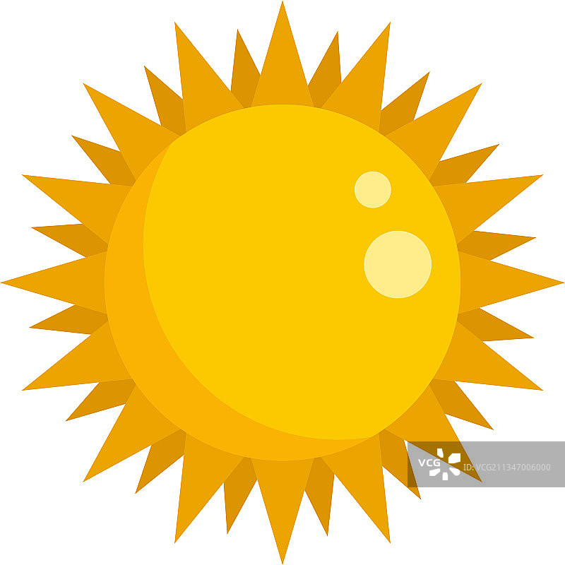 夏日太阳图标平孤立图片素材