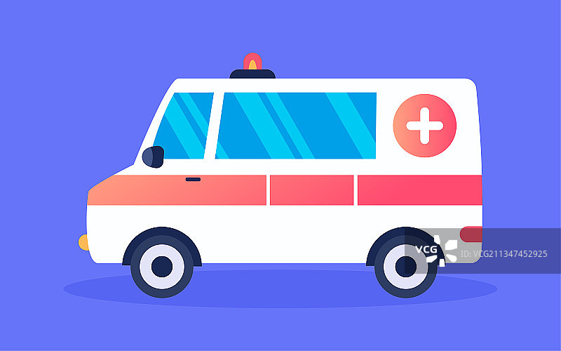 医疗保险插画救护车安全急救紧急救援海报图片素材