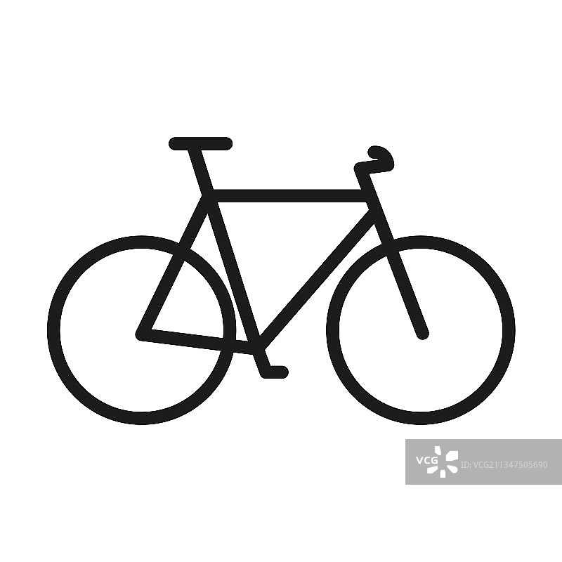 自行车图标与线和黑色图片素材