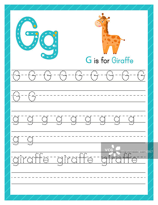 描迹字母g大写和小写字母图片素材