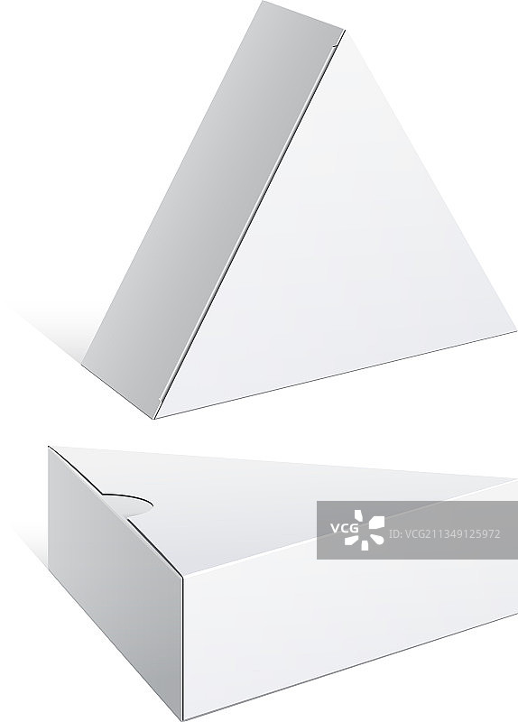 逼真的白色包装三角形盒子图片素材