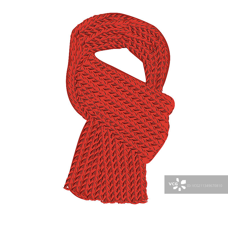 红色的针织围巾图片素材