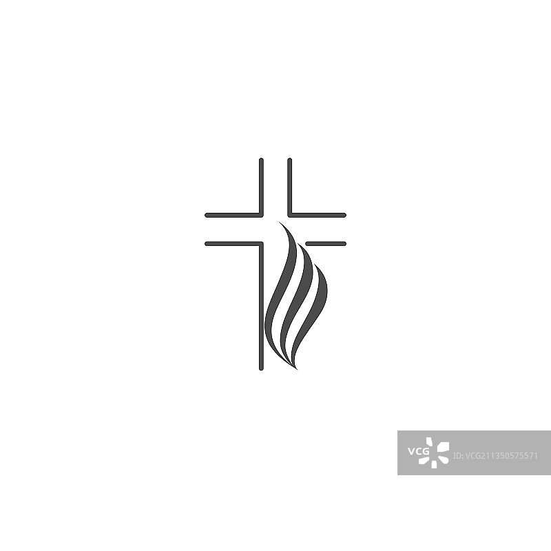 十字架上的火基督教教堂标志图标图片素材