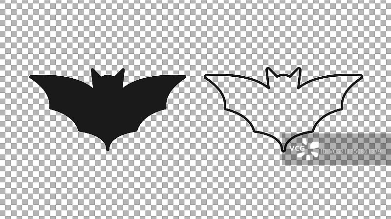 黑色飞行蝙蝠图标隔离透明图片素材