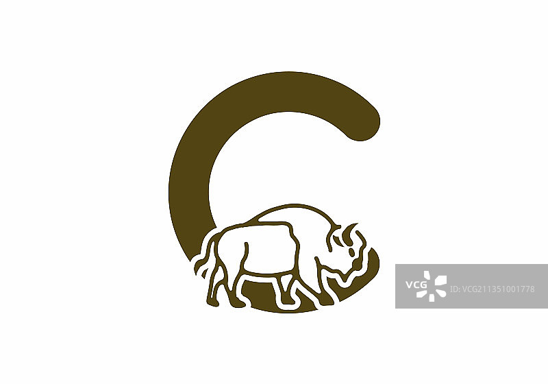 首字母c与野牛线艺术图片素材