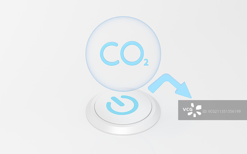 降低碳排放概念 3D渲染图片素材