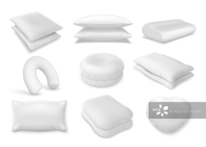3d现实颈枕和沙发垫模型图片素材