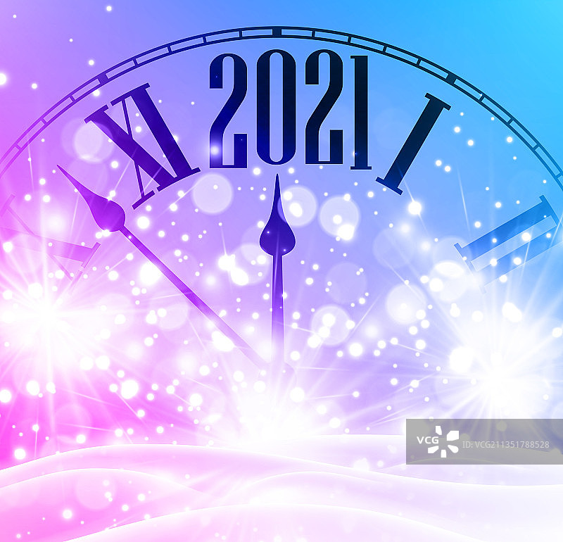 时钟指针显示2021年图片素材