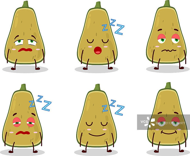 昏昏欲睡的南瓜片卡通人物图片素材