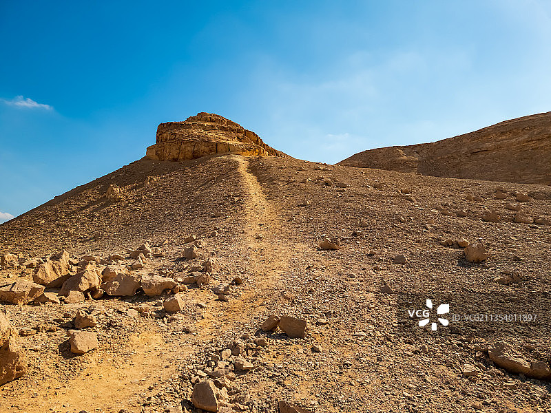 低角度的沙漠与天空，瓦迪德格拉保护国，埃及图片素材