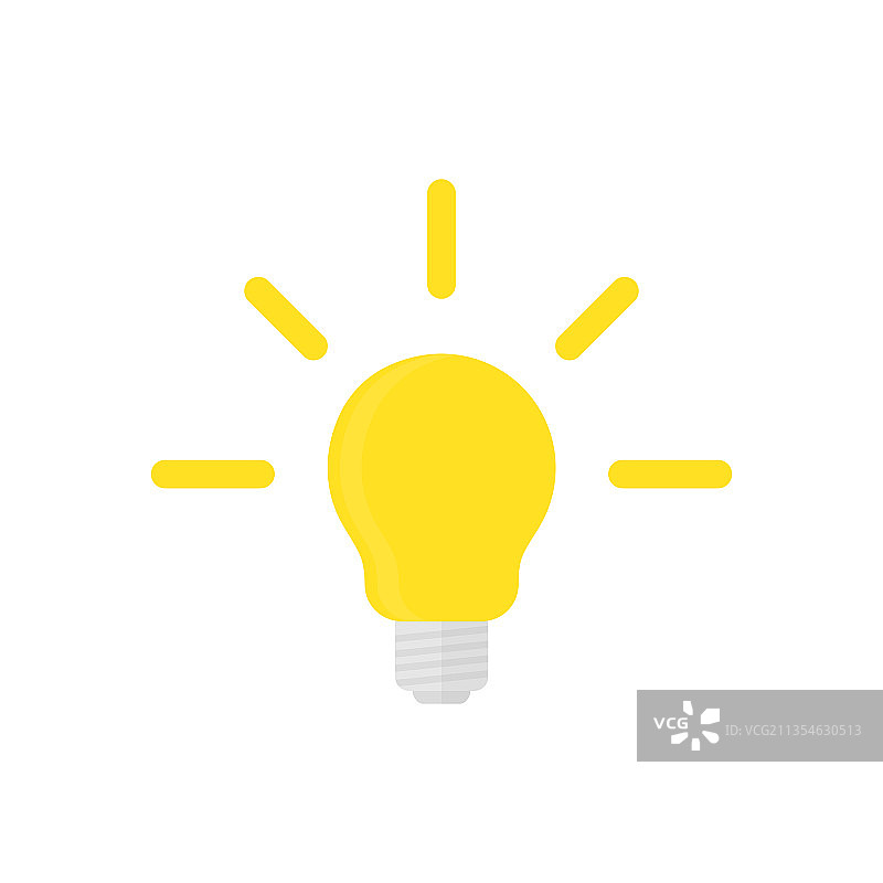 灯泡简单的图标灯概念在平面图片素材