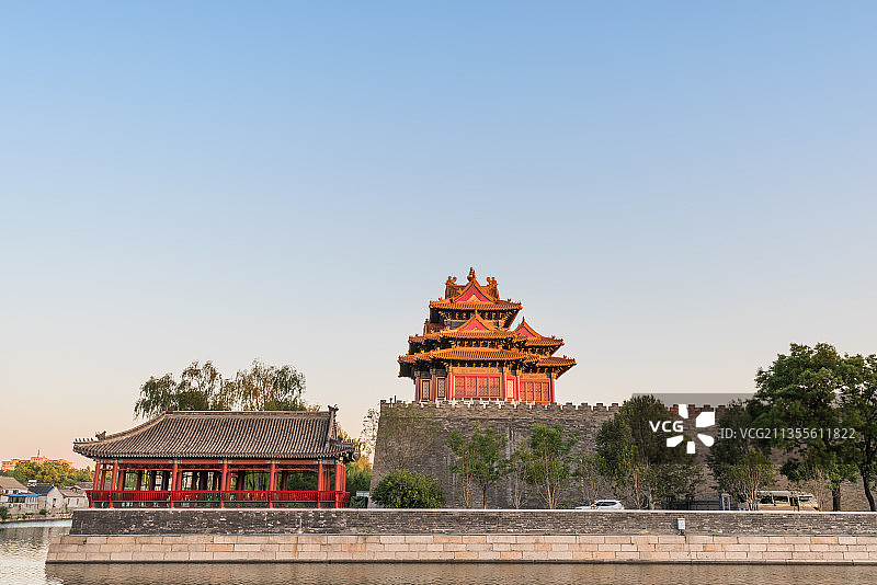 中国北京紫禁城角楼特写图片素材