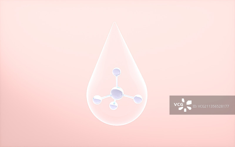 液滴里的分子 3D渲染图片素材