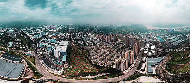 长江重庆江津段风光-德感工业园区图片素材