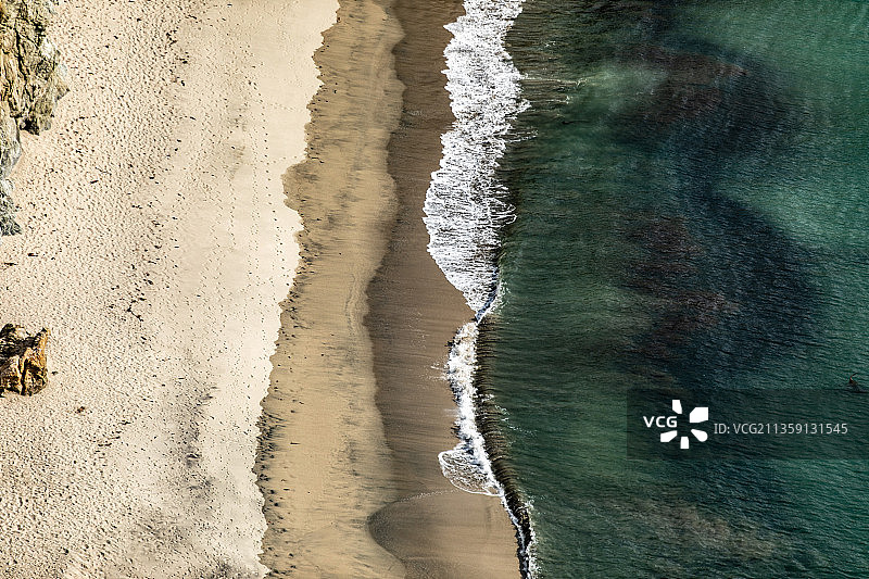 海滩鸟瞰图，加利福尼亚，美国，美国图片素材
