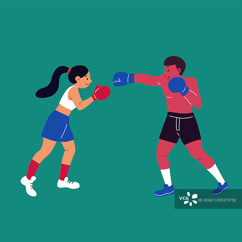 运动插画之拳击运动图片素材