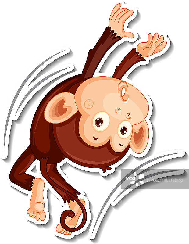 猴子动物卡通贴纸图片素材