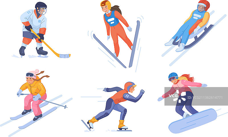 冬季运动儿童卡通儿童雪图片素材
