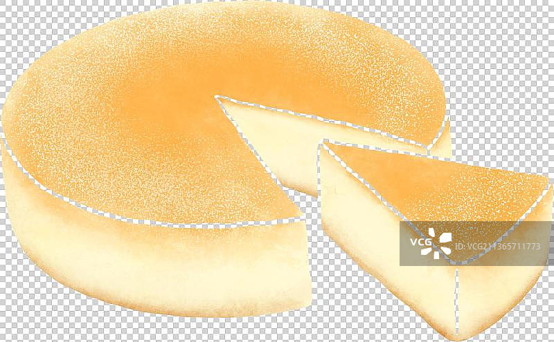 扁平水彩纹理奶酪蛋糕图片素材