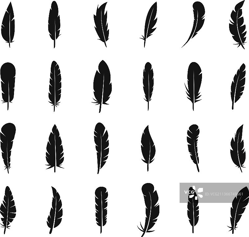 羽毛图标设置简单光滑的羽毛图片素材