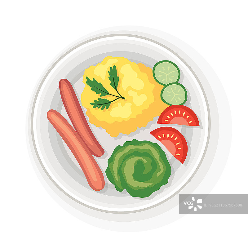 早餐或午餐俯视图美味健康图片素材