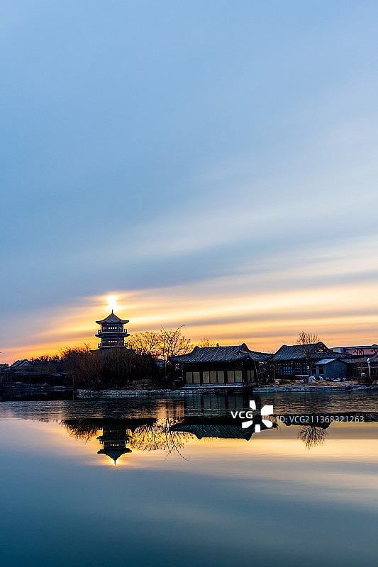 东昌湖冬日晨景--3369图片素材